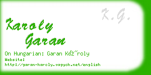 karoly garan business card